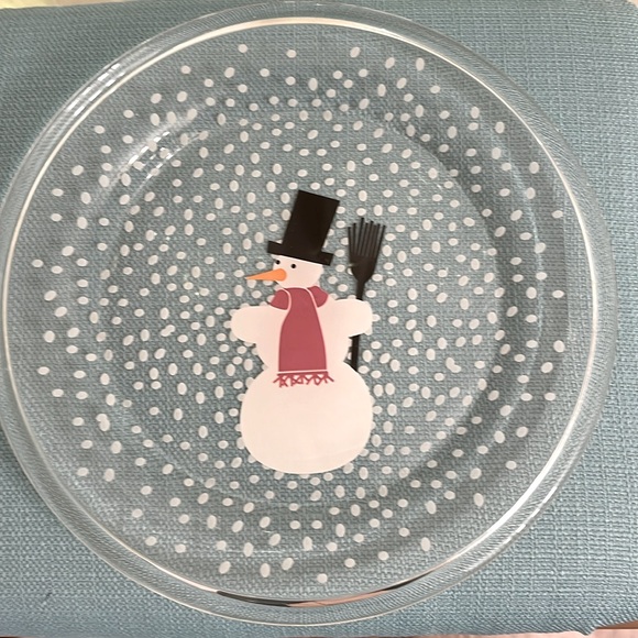 Vtg Bodman Snowman Holiday Plate Made in France - Picture 2 of 4
